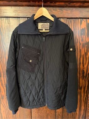 Men's Brown Sound Black Quilted Zip-Up Jacket